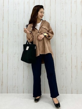 「ハイウェストデニム」｜神戸レタスさん（レディース・164cm）の秋コーディネート