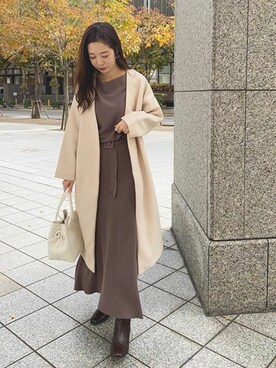 「ドルマン」｜「アイテム（その他アウター）」を使った、神戸レタスさん（レディース・164cm）の冬コーディネート
