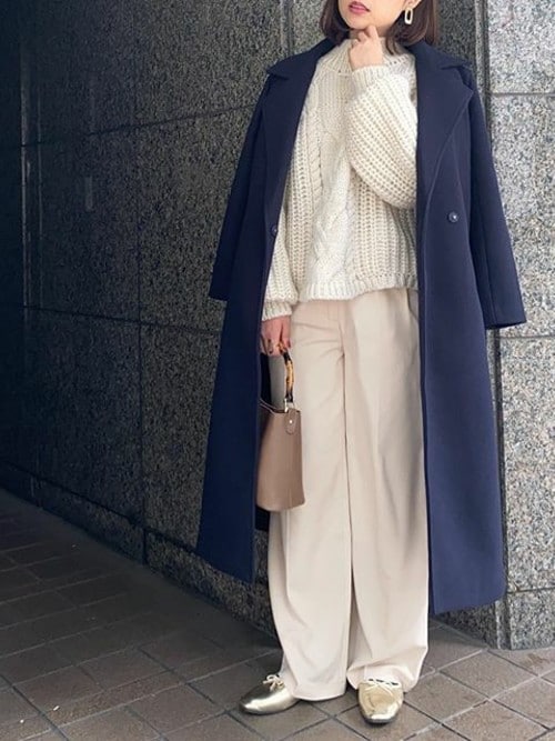 KOBE LETTUCE�{���_�˃��^�X����̃j�b�g/�Z�[�^�[�u��҂ݕ����[�Q�[�W�n�C�l�b�N�j�b�g�iKOBE LETTUCE�b�R�E�x���^�X�j�v���g�����R�[�f�B�l�[�g