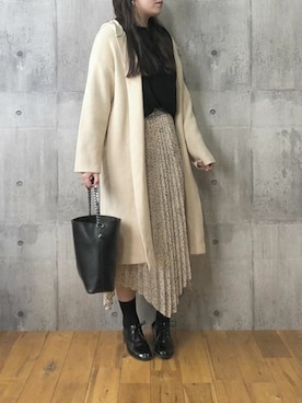 「KOBE LETTUCE（コウベレタス）のアイテム（その他アウター）」を使った、神戸レタスさん（レディース・168cm）の冬コーディネート