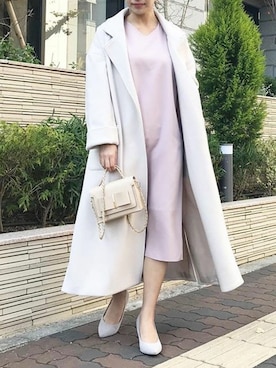 「アイテム（ドレス、ピンク系）」を使った、神戸レタスさん（レディース・158cm）の冬コーディネート