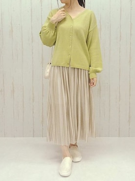 「オリーブ」｜「アイテム（スリッポン）」を使った、神戸レタスさん（レディース・158cm）の冬コーディネート