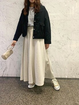 「KOBE LETTUCE（コウベレタス）のアイテム（その他アウター）」を使った、神戸レタスさん（レディース・164cm）の春コーディネート