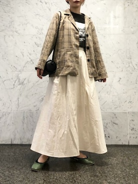 「KOBE LETTUCE（コウベレタス）のアイテム（セットアップ）」を使った、神戸レタスさん（レディース・153cm）の夏コーディネート
