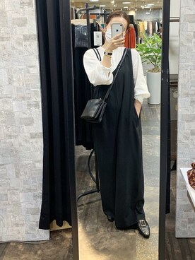 「バブーシュ」｜「アイテム（サロペット/オーバーオール）」を使った、神戸レタスさん（レディース・158cm）の秋コーディネート