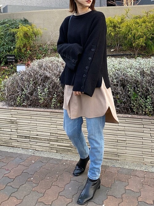 バンドカラーショルダータックシャツチュニック（チュニック）｜KOBE