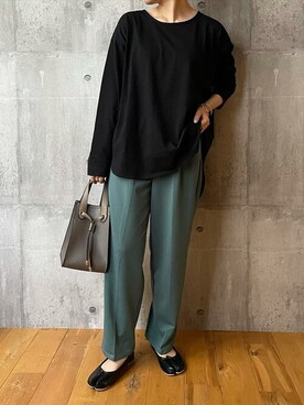 「KOBE LETTUCE（コウベレタス）のショルダー付き4wayキューブショルダーバッグ（ショルダーバッグ）」を使った、神戸レタスさん（レディース・153cm）の冬コーディネート