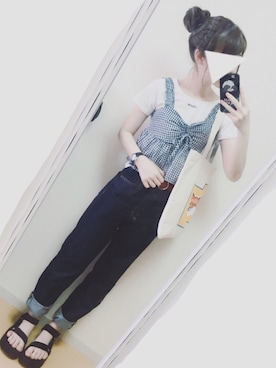 「メゾン キツネ(MAISON KITSUNE)」｜「アイテム（腕時計）」を使った、さつ菌さん（レディース・161cm）の春コーディネート