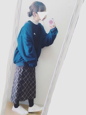 「バーバリー」｜「アイテム（スリッポン）」を使った、さつ菌さん（レディース・161cm）の秋コーディネート