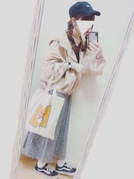 「平成最後のWEARISTAセンバツ」｜「アイテム（マウンテンパーカー）」を使った、さつ菌さん（レディース・161cm）の春コーディネート