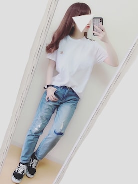 「メゾン キツネ(MAISON KITSUNE)」｜さつ菌さん（レディース・161cm）の春コーディネート