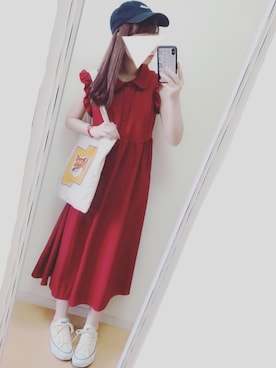 「メゾン キツネ(MAISON KITSUNE)」｜さつ菌さん（レディース・161cm）の夏コーディネート