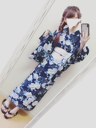 しまむら シマムラ の しじら織りストライプ柄甚平 浴衣 Wear