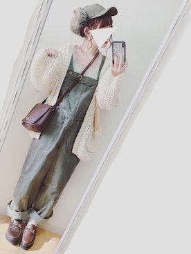 「オールドコーチ」｜「アイテム（オールインワン・サロペット）」を使った、さつ菌さん（レディース・161cm）の冬コーディネート