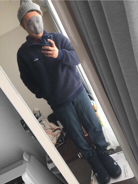 「ベンデイビス」｜「アイテム（ニットキャップ/ビーニー）」を使った、Mr.ゴローさん（メンズ・161cm）の冬コーディネート