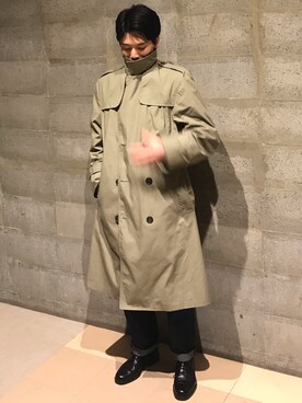 「A.P.C.」｜「アイテム（トレンチコート）」を使った、ゆうじさん（メンズ・169cm）の春コーディネート