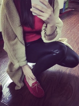 「アイテム（アクセサリー、レッド系）」を使った、eleven21dreamさん（レディース・168cm）の冬コーディネート