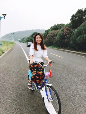 「CLANE（クラネ）のアイテム（チノパンツ）」を使った、しちゃんさん（レディース・166cm）の春コーディネート