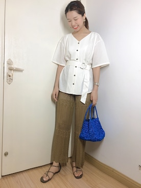 「LAZY SUSAN（レイジースーザン）のアイテム」を使った、しちゃんさん（レディース・166cm）の夏コーディネート