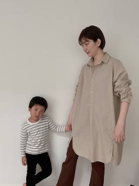 「coca（coca）（コカ）のアイテム（シャツワンピース）」を使った、wakacchaさん（レディース・162cm）の春コーディネート