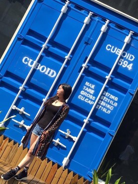 「Abercrombie&Fitch（アバークロンビーアンドフィッチ）のアイテム（カーゴパンツ）」を使った、Angelさん（レディース・153cm）の夏コーディネート