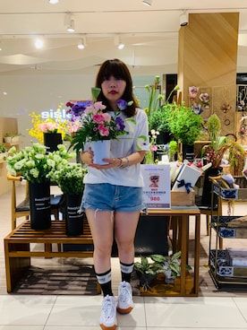 「通勤穿搭」｜「アイテム（腕時計）」を使った、Angelさん（レディース・153cm）の夏コーディネート