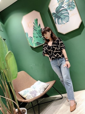 「通勤穿搭」｜「アイテム（腕時計）」を使った、Angelさん（レディース・153cm）の夏コーディネート