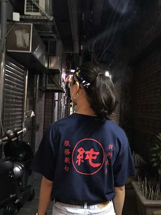 香蘭男子電棒燙　Tシャツ　S　黒　ショップ袋とステッカー1枚付き 香蘭男子電棒燙 Tシャツ S 黒 ショップ袋とステッカー1枚付き