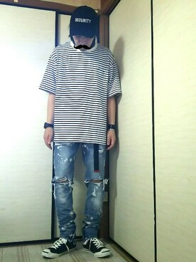 「ROTHCO（ロスコ）のアイテム（キャップ）」を使った、ハレルヤ・ハルさん（メンズ・170cm）の春コーディネート