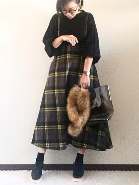 「REAL CUBE（リアルキューブ）のアイテム（バッグ）」を使った、naoさん（レディース・156cm）の秋コーディネート