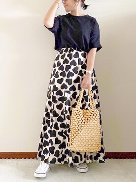 「Daniel Wellington（ダニエルウェリントン）の販売終了 クラシックペティット ボンダイ 32mm（アナログ腕時計）」を使った、naoさん（レディース・156cm）の夏コーディネート