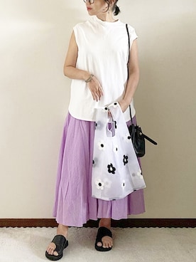 「チャイハネ（チャイハネ）のアイテム（バングル/リストバンド）」を使った、naoさん（レディース・156cm）の夏コーディネート