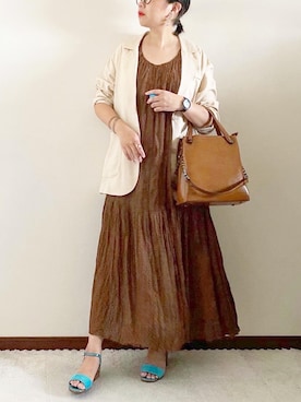 「チャイハネ（チャイハネ）のアイテム（バングル/リストバンド）」を使った、naoさん（レディース・156cm）の夏コーディネート