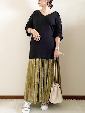 「チャイハネ（チャイハネ）のアイテム（バングル/リストバンド）」を使った、naoさん（レディース・156cm）の秋コーディネート
