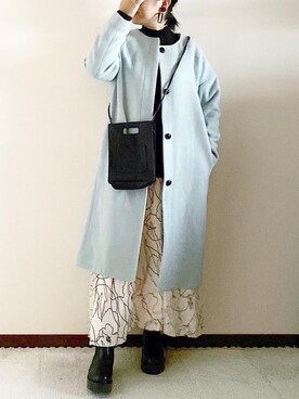 「a.n.l（エーエヌエル　レーベル）のアイテム（ノーカラージャケット）」を使った、naoさん（レディース・156cm）の秋コーディネート