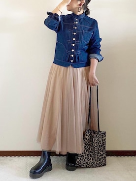 「sakishimatokyo（サキシマトーキョー）のアイテム（デニムジャケット）」を使った、naoさん（レディース・156cm）の秋コーディネート