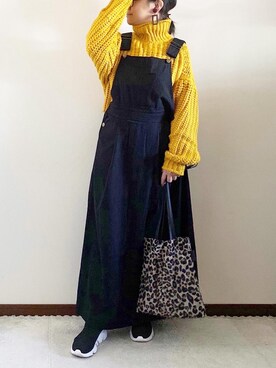 「sakishimatokyo（サキシマトーキョー）のアイテム（ジャンパースカート）」を使った、naoさん（レディース・156cm）の秋コーディネート