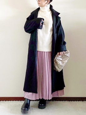 「ap retro（アプレトロ）のアイテム（チェスターコート）」を使った、naoさん（レディース・156cm）の秋コーディネート