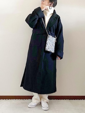 「ap retro（アプレトロ）のアイテム（チェスターコート）」を使った、naoさん（レディース・156cm）の冬コーディネート