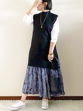 「EGLANTINE（エグランティーヌ）のアイテム」を使った、naoさん（レディース・156cm）の冬コーディネート