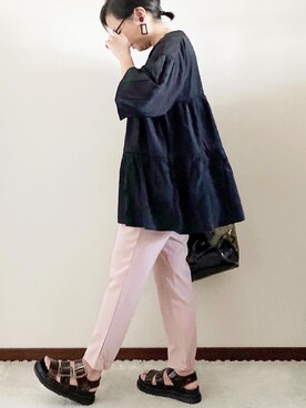 「REAL CUBE（リアルキューブ）のアイテム（バッグ）」を使った、naoさん（レディース・156cm）の春コーディネート