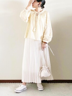 「REAL CUBE（リアルキューブ）のアイテム（アクセサリー）」を使った、naoさん（レディース・156cm）の春コーディネート