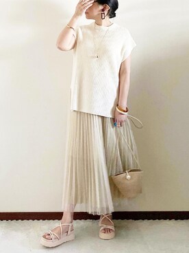 「REAL CUBE（リアルキューブ）のアイテム（アクセサリー）」を使った、naoさん（レディース・156cm）の春コーディネート