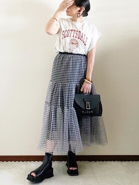 「REAL CUBE（リアルキューブ）のアイテム（アクセサリー）」を使った、naoさん（レディース・156cm）の春コーディネート