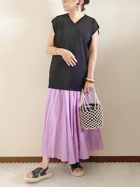 「REAL CUBE（リアルキューブ）のアイテム（アクセサリー）」を使った、naoさん（レディース・156cm）の春コーディネート