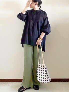 「REAL CUBE（リアルキューブ）のアイテム（アクセサリー）」を使った、naoさん（レディース・156cm）の夏コーディネート