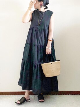 「REAL CUBE（リアルキューブ）のアイテム（アクセサリー）」を使った、naoさん（レディース・156cm）の夏コーディネート