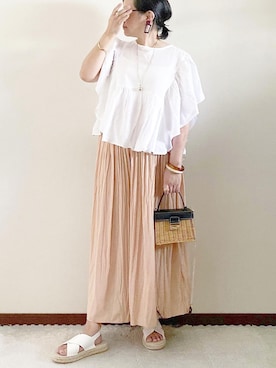 「REAL CUBE（リアルキューブ）のアイテム（アクセサリー）」を使った、naoさん（レディース・156cm）の夏コーディネート