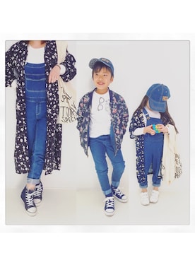 「しまむら（シマムラ）のアイテム（その他アウター）」を使った、さよママ♡さん（キッズ・110cm）の春コーディネート