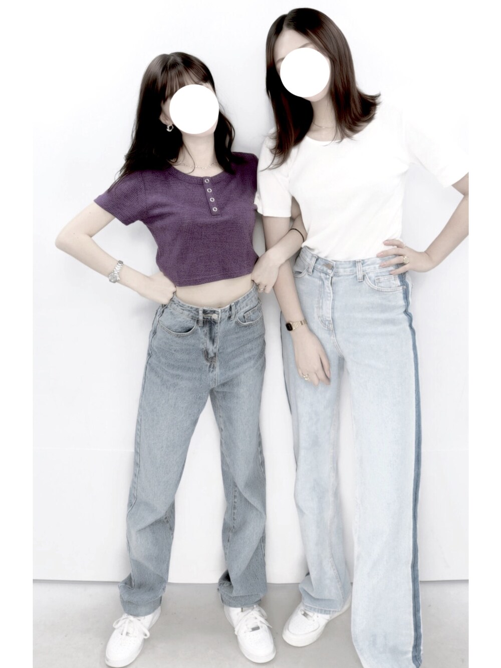 「EVRISのヘンリークロップドTEE（Tシャツ/カットソー、パープル系）」を使った、saiさん（レディース・156cm）の夏コーディネートの1枚目の写真